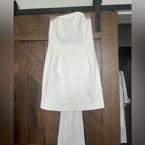 White bow back dress